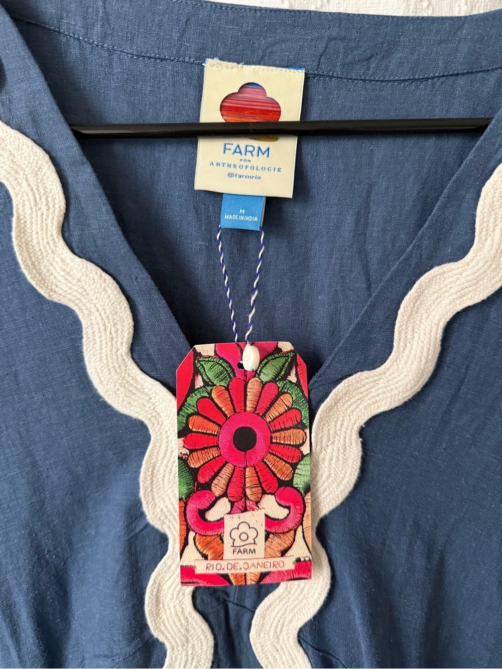 BNWT — Farm Rio Embroidered Long Sleeve Dress — Sz M - Picture 7 of 10